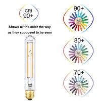 Leools Dimmable E26 Led Bulb 8W Equal 75 Watt Light Bulbs Soft White 3000K E26 Edison Bulb Ac120V 800Lm Tubular T9 T10 Led Bulb For Rustic Pendant,Chandeliers,Wall Sconces E26 Light Bulbs 4Pack