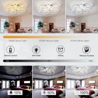 Sjv 8Rings Led Ceiling Light Dimmable Modern Ceiling Lights Fixture 100W White Led Flush Mount Lighting Fixtures Chandeliers Fo