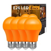 Orange Light Bulbs A19 Led Halloween Light Bulb Decoration Orange Light Bulbs Outdoor 60W Equivalent 9W E26 Orange Bulb Orang