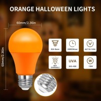 Orange Light Bulbs A19 Led Halloween Light Bulb Decoration Orange Light Bulbs Outdoor 60W Equivalent 9W E26 Orange Bulb Orang