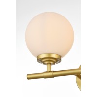 Ansley 2 Light Brass And Frosted White Bath Sconce