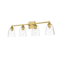 Gianni 4 Light Brass And Clear Bath Sconce