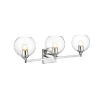 Foster 3 Light Chrome And Clear Bath Sconce