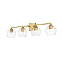 Foster 4 Light Brass And Clear Bath Sconce