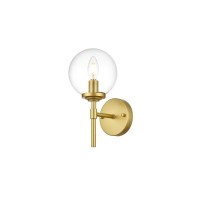 Ingrid 1 Light Brass And Clear Bath Sconce