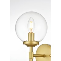 Ingrid 1 Light Brass And Clear Bath Sconce