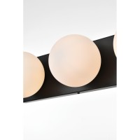 Jaylin 4 Light Black And Frosted White Bath Sconce