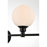 Cordelia 3 Light Black And Frosted White Bath Sconce