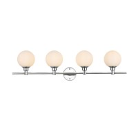 Cordelia 4 Light Chrome And Frosted White Bath Sconce