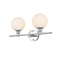 Cordelia 2 Light Chrome And Frosted White Bath Sconce