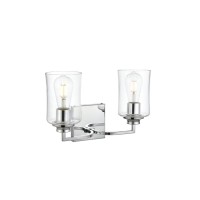 Ronnie 2 Light Chrome And Clear Bath Sconce