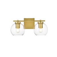 Juelz 2 Light Brass And Clear Bath Sconce