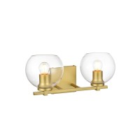 Juelz 2 Light Brass And Clear Bath Sconce