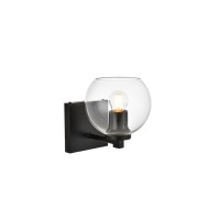 Juelz 1 Light Black And Clear Bath Sconce