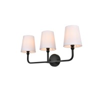 Colson 3 Light Black And Clear Bath Sconce