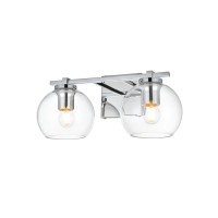 Juelz 2 Light Chrome And Clear Bath Sconce