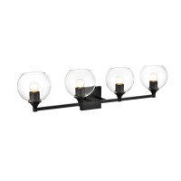 Foster 4 Light Black And Clear Bath Sconce