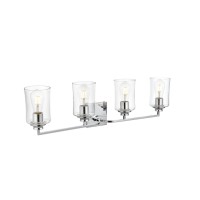 Ronnie 4 Light Chrome And Clear Bath Sconce