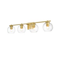 Juelz 4 Light Brass And Clear Bath Sconce