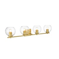 Juelz 4 Light Brass And Clear Bath Sconce