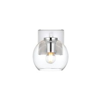 Juelz 1 Light Chrome And Clear Bath Sconce