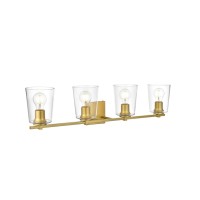 Kacey 4 Light Brass And Clear Bath Sconce