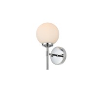 Ansley 1 Light Chrome And Frosted White Bath Sconce