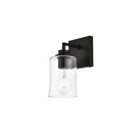 Ronnie 1 Light Black And Clear Bath Sconce