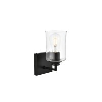 Ronnie 1 Light Black And Clear Bath Sconce