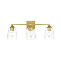 Gianni 3 Light Brass And Clear Bath Sconce