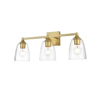 Gianni 3 Light Brass And Clear Bath Sconce