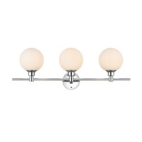 Cordelia 3 Light Chrome And Frosted White Bath Sconce