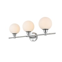 Cordelia 3 Light Chrome And Frosted White Bath Sconce