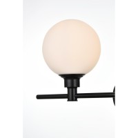 Cordelia 2 Light Black And Frosted White Bath Sconce