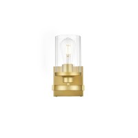 Saanvi 1 Light Brass And Clear Bath Sconce