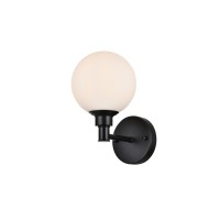 Cordelia 1 Light Black And Frosted White Bath Sconce