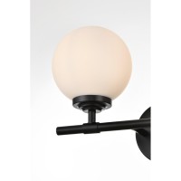 Ansley 2 Light Black And Frosted White Bath Sconce