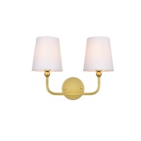 Colson 2 Light Brass And Clear Bath Sconce