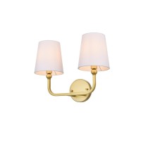 Colson 2 Light Brass And Clear Bath Sconce