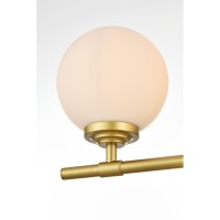 Ansley 4 Light Brass And Frosted White Bath Sconce