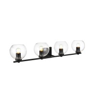 Juelz 4 Light Black And Clear Bath Sconce