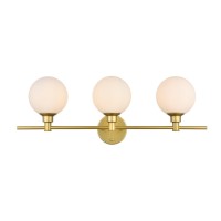 Cordelia 3 Light Brass And Frosted White Bath Sconce