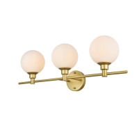 Cordelia 3 Light Brass And Frosted White Bath Sconce