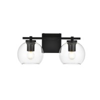 Juelz 2 Light Black And Clear Bath Sconce