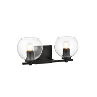 Juelz 2 Light Black And Clear Bath Sconce