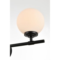 Ansley 3 Light Black And Frosted White Bath Sconce