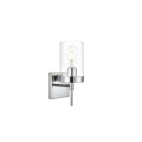 Benny 1 Light Chrome And Clear Bath Sconce