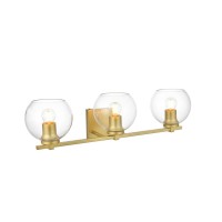 Juelz 3 Light Brass And Clear Bath Sconce