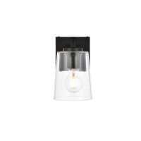 Kacey 1 Light Black And Clear Bath Sconce