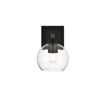 Foster 1 Light Black And Clear Bath Sconce